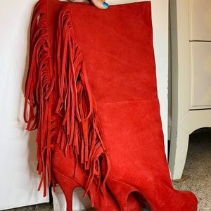 Mojo Moxy Red High Boots